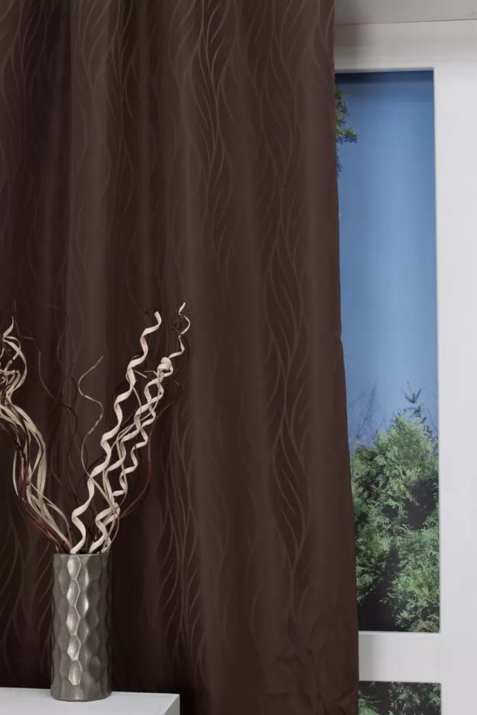 Wilson - Sötétbarna színű hullámmintás sötétítő függöny, min.100x140 cm/db