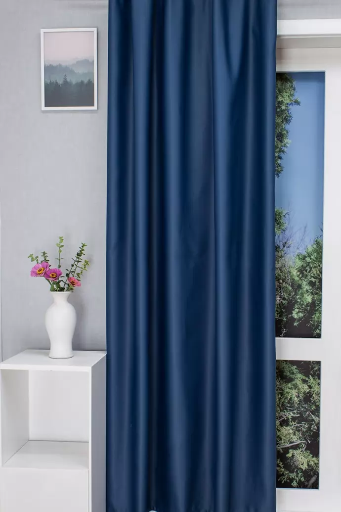 Livingston - Farmerkék üni blackout függöny, lángálló, min.100x150 cm/db