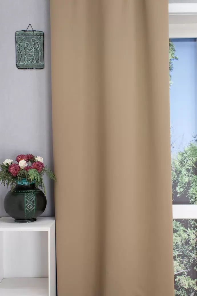 San Diego/150/301 – Szürkés bézs  üni blackout sötétítő függöny, min.100x150 cm/db