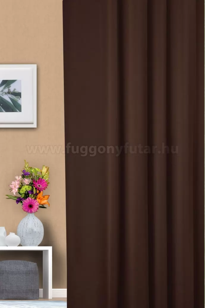 Sötétbarna színű, üni blackout sötétítő függöny, min.100x150 cm/db