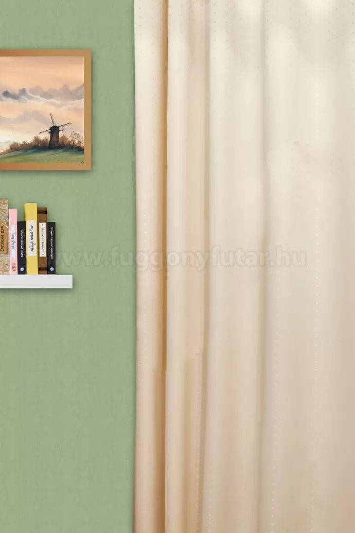 Carmen - Krém színű pöttyös sötétítő függöny, teflonos, min.100x140 cm/db