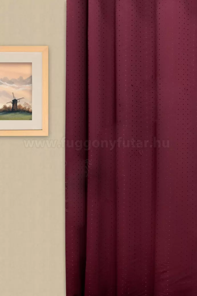 Carmen - Bordó pöttyös sötétítő függöny, teflonos, min.100x140 cm/db