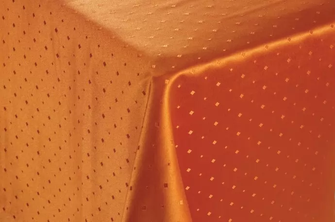 Carmen - Narancs színű pöttyös sötétítő függöny, teflonos, min.100x150 cm/db