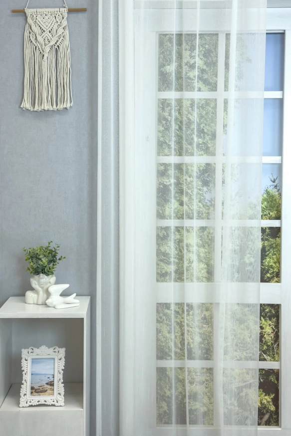 Barbara - Ecrü színű noppos sable függöny Barbara/300/02