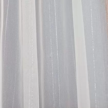 April - Fehér alapon ezüst csíkos jacquard függöny egyedi méretre varrva