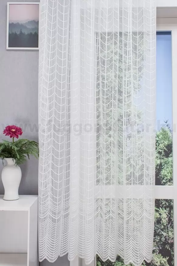 Fehér hullámmintás jacquard függöny 1070260565