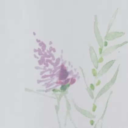 Kis mezei virágos voile függöny, ólomzsinóros egyedi méretre varrva