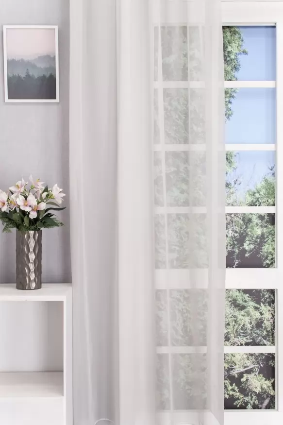 Charlotte-Platina színű, puha szálú krepp voile függöny 1010010733