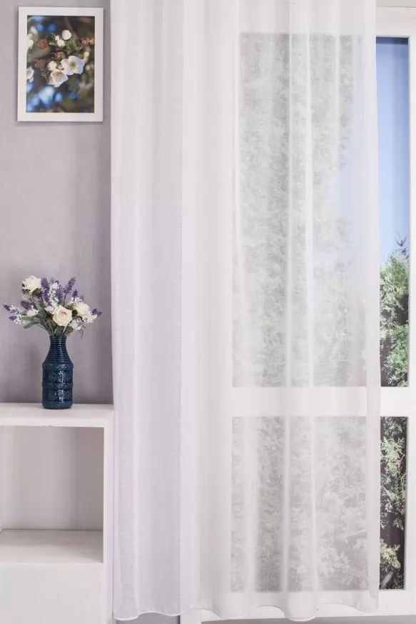 Natúr fehér színű tetra sablet függöny, ólomzsinóros B1264-BIALY-320