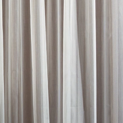 Susan - ecrü csíkos dreher sable függöny egyedi méretre varrva