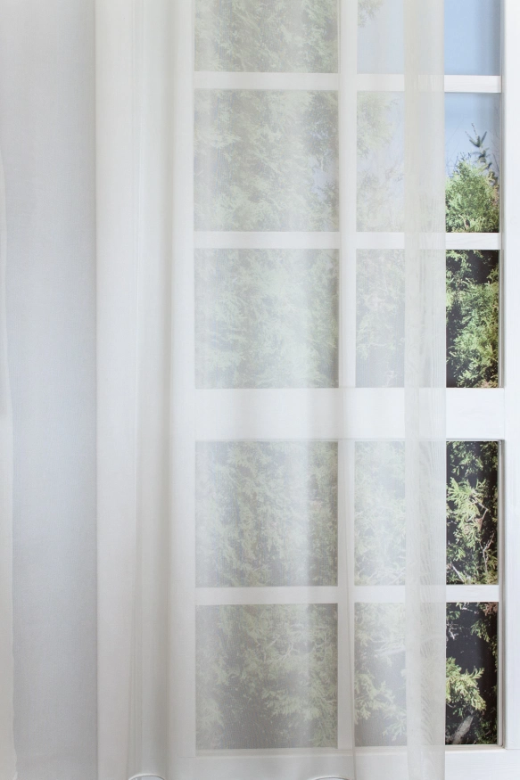 Naomi - ecrü magasfényű organza függöny, ólomzsinóros NAOMI/300/51