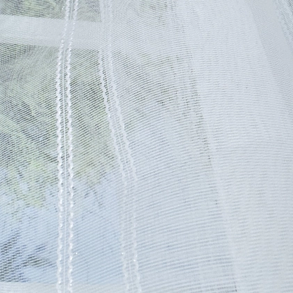 Lorena - Fehér csíkos jacquard függöny egyedi méretre varrva