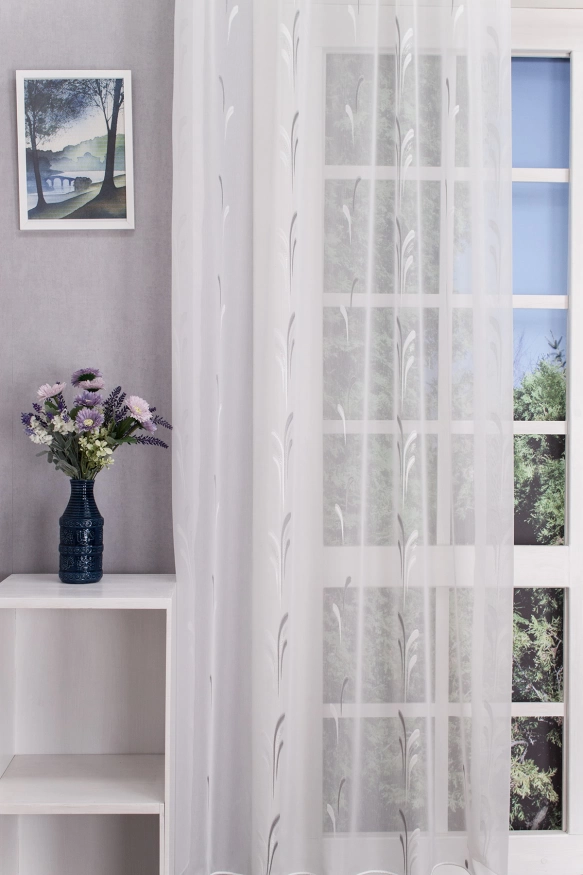 Lisszabon-szürke indamintás voile függöny Lisszabon/290/19