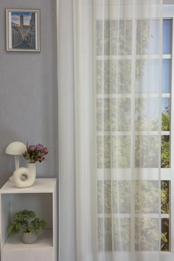 Mirella - Ecrü láncmintás jacquard függöny Mirella/220/02