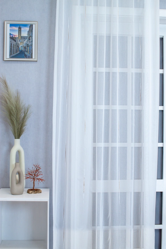 Anita-Fehér színű, bronz szórtmintás voile függöny Anita/175/02