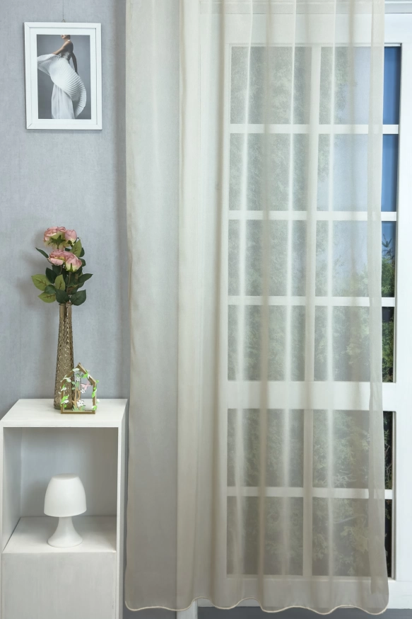 Perla - Tejeskávé színű gyöngyházfényű jacquard függöny Perla/300/04