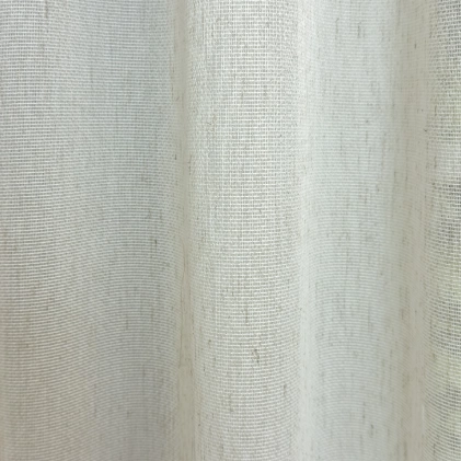Ekrü színű, puha tapintású 10% len fényáteresztő függöny egyedi méretre varrva