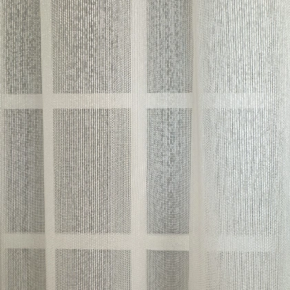 Ekrü színű, szálbeszövéses prémium sablé függöny egyedi méretre varrva