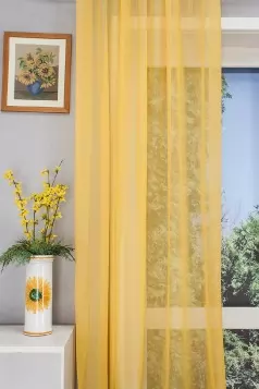 Sárga voile függöny  egyedi méretre varrva