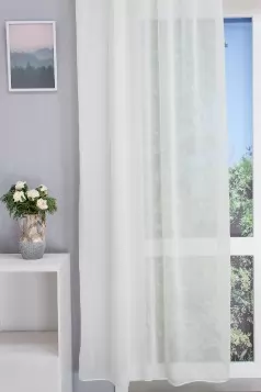 Ekrü, batiszt függöny ólomzsinóros egyedi méretre varrva