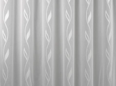 Rosa-fehér levélmintás voile függöny egyedi méretre varrva