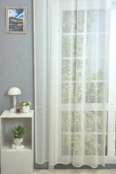 Venus - Tört fehér színű halszálka mintás jacquard függöny egyedi méretre varrva