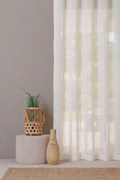 Sorrel - Hálószerű elefántcsont színű jacquard függöny  egyedi méretre varrva