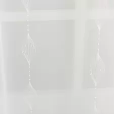 Pesaro - Mécsvirág bimbóival díszített, hímzett bézs színű, voile függöny, ólomzsinóros egyedi méretre varrva