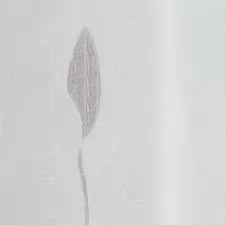 Bonita – Fehér tetra sablet függöny, nyírt, ezüst  levél mintával, ólomzsinóros egyedi méretre varrva