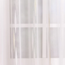 Kansas - Szőtt, nyírt,  tört fehér, vajsárga rombusz mintás sablet függöny , ólomzsinóros, 210cm  egyedi méretre varrva