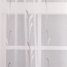 Lisszabon-szürke indamintás voile függöny egyedi méretre varrva