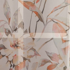 Zenna - korall virágmintás voile egyedi méretre varrva