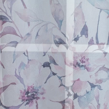Zenna - lila virágmintás voile egyedi méretre varrva