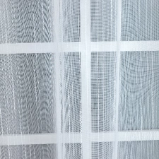 Hamburg - Fehér színű, függőleges csíkos szövött mintás sablé fényáteresztő függöny egyedi méretre varrva