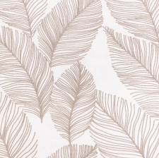 Gravina - Bézs színű hímzett levélmintás voile függöny