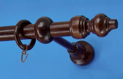 Pácolt tömörfa karnisszett, egysoros, wenge, 140 cm, átm. 28 mm