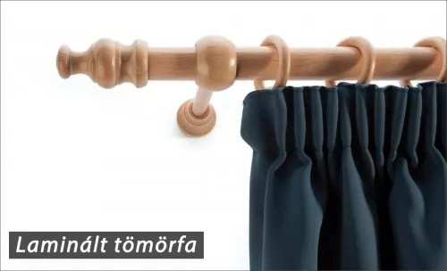28mm laminált tömörfa karnisszett, natúr, 240 cm