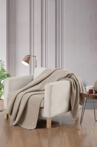 Athos - Bézs színű puha anyagú pléd 150x200 cm