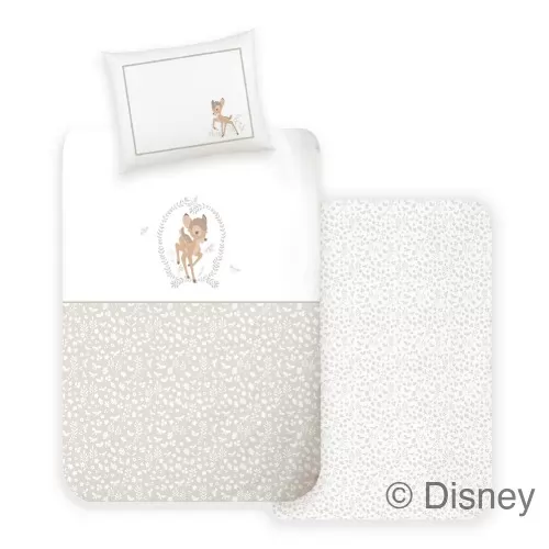 Disney: Bambi 2 részes, nyomott mintás 100% pamut ágyneműhuzat 90x130 + 40x50 cm méretben