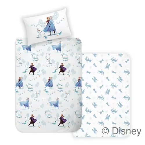 Disney: Frozen/Jégvarázs 2 részes, nyomott mintás 100% pamut ágyneműhuzat 140x200+50x70 cm méretben