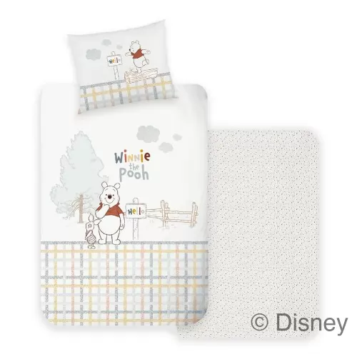 Disney: Winnie the Pooh/Micimackó 2 részes, nyomott mintás 100% pamut ágyneműhuzat 90x130+40x50 cm méretben