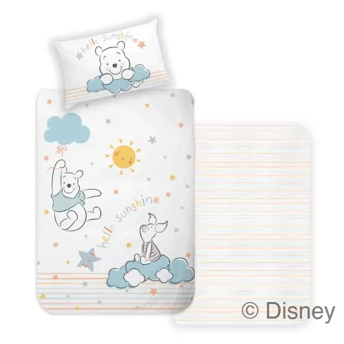 Disney: Winnie the Pooh/Micimackó 2 részes, nyomott mintás 100% pamut ágyneműhuzat 90x130+40x50 cm méretben