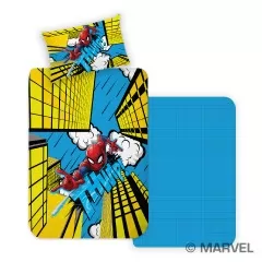 Marvel: Spiderman/Pókember 2 részes, nyomott mintás 100% pamut ágyneműhuzat 140x200+50x70 cm méretben
