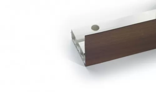 Műanyag függönysín, előlap, dió, 5 cm