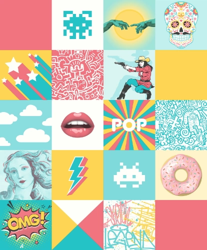 Zöld, sárga színű pop art mintás vlies tapéta, Ugepa My Kingdom, M53210