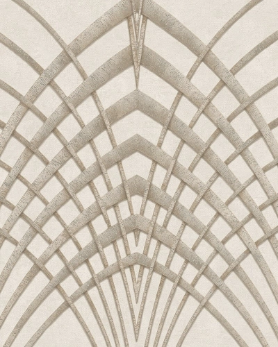 Vlies tapéta, Marburg Modernista/Urban Spaces 32255 Art Deco hegyes ívek bézs szürkésbézs arany fénylő mintafelületű tapéta