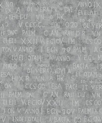 Sötétszürke színű grafika vagy feliratmintás vlies tapéta, Marburg Jackie 6824-40