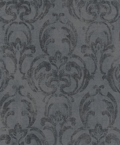 Sötétszürke alapon neobarokk mintás vlies tapéta, Marburg Jackie 6830-40