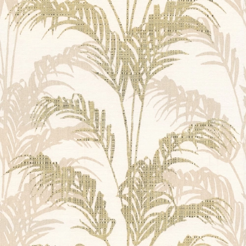 Bézs-zöld színű levélmintás Vlies-vinyl tapéta, Maison Luxe 17733