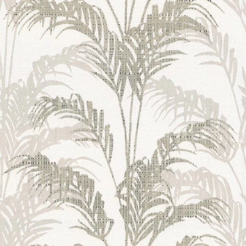 Szürkésbarna-bornz színű levélmintás Vlies-vinyl tapéta, Maison Luxe 17737